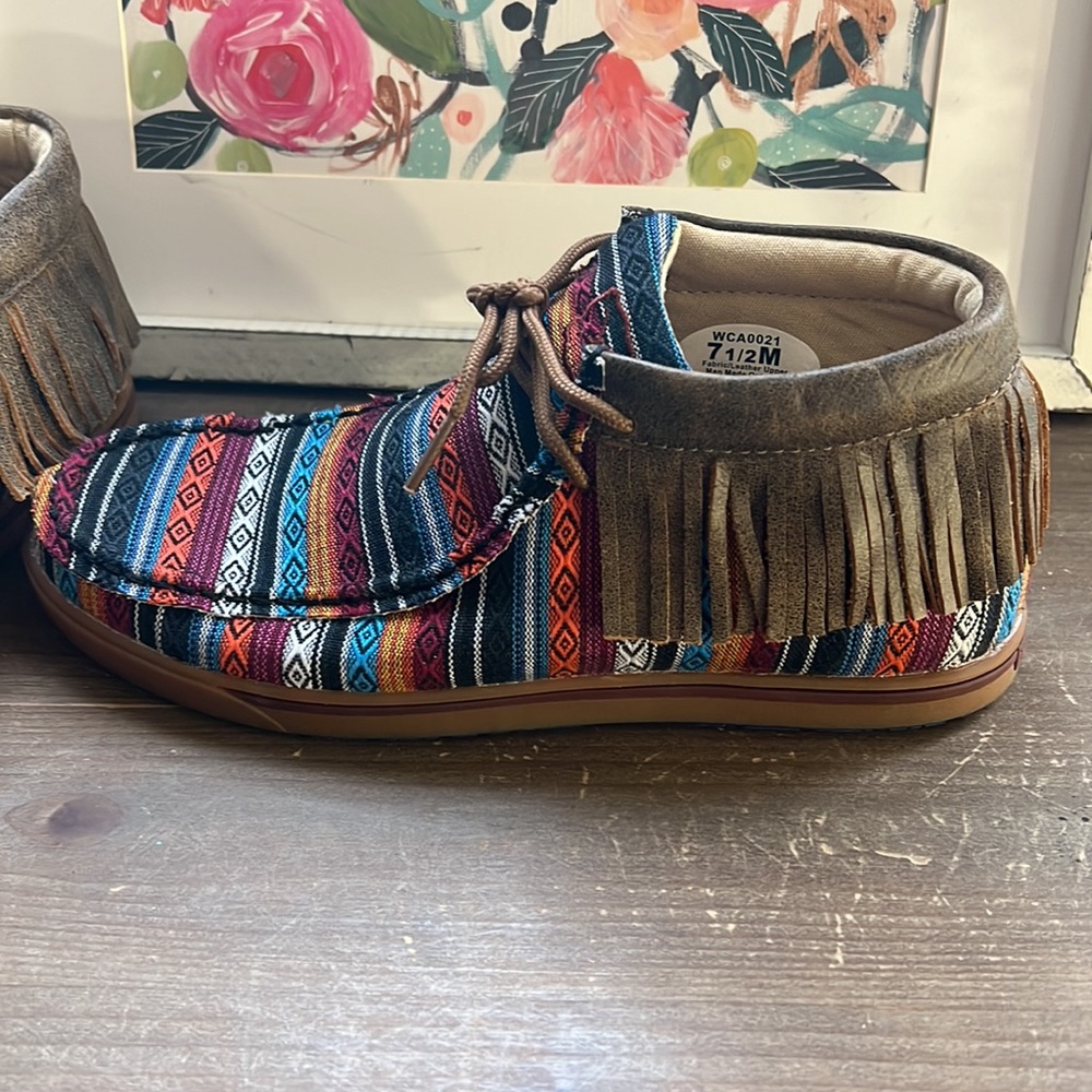 Twisted X Multicolor Aztec Fringe Moccasin Sneakers - Picture 4 of 10